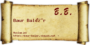 Baur Balár névjegykártya